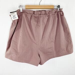 CALIA Plum Purple Woven Paperbag Shorts High-Rise Womens Size XL